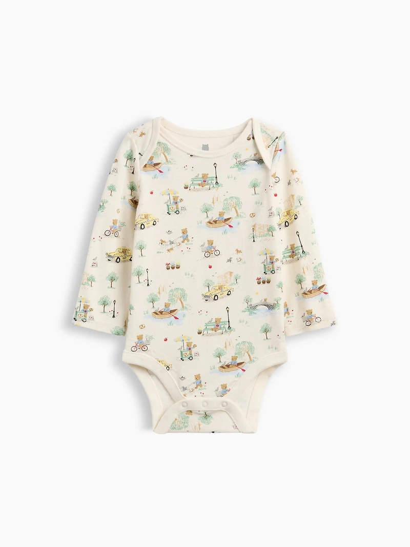Baby First Favorites Organic Cotton Brannan Bear Toile Bodysuit