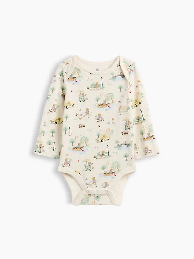 Baby First Favorites Organic Cotton Brannan Bear Toile Bodysuit