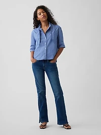 Organic Cotton Poplin Tie-Neck Shirt