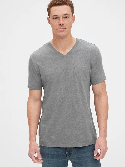 Cotton Jersey V-Neck T-Shirt