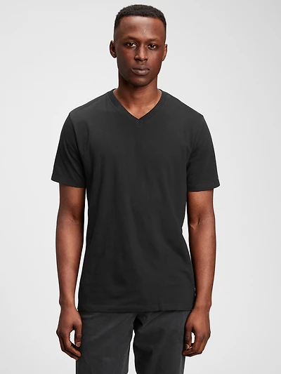 Cotton Jersey V-Neck T-Shirt
