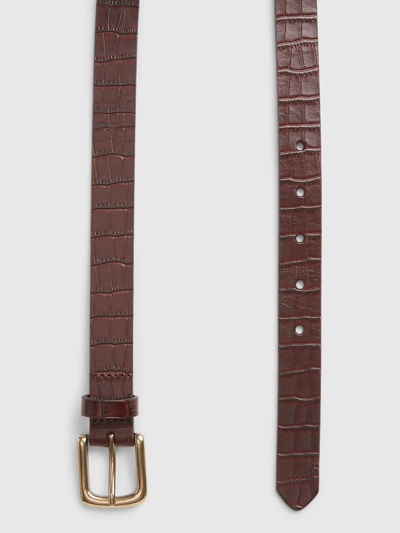Crocodile Leather Belt