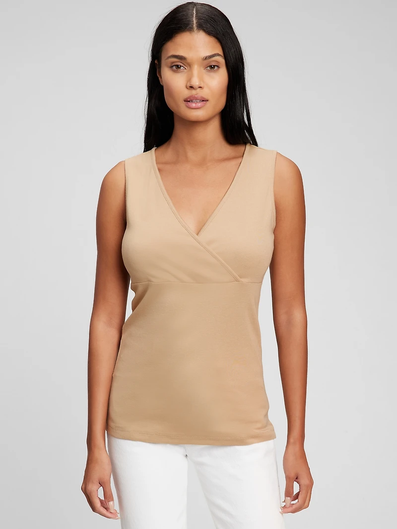 Maternity V-Neck Nursing Tank Top