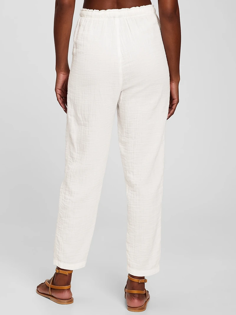 Crinkle Gauze High Rise Pull-On Pants