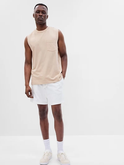 Organic Cotton Muscle Sleeveless Pocket T-Shirt