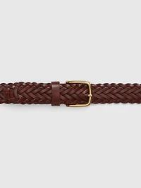 Ceinture tressée en cuir