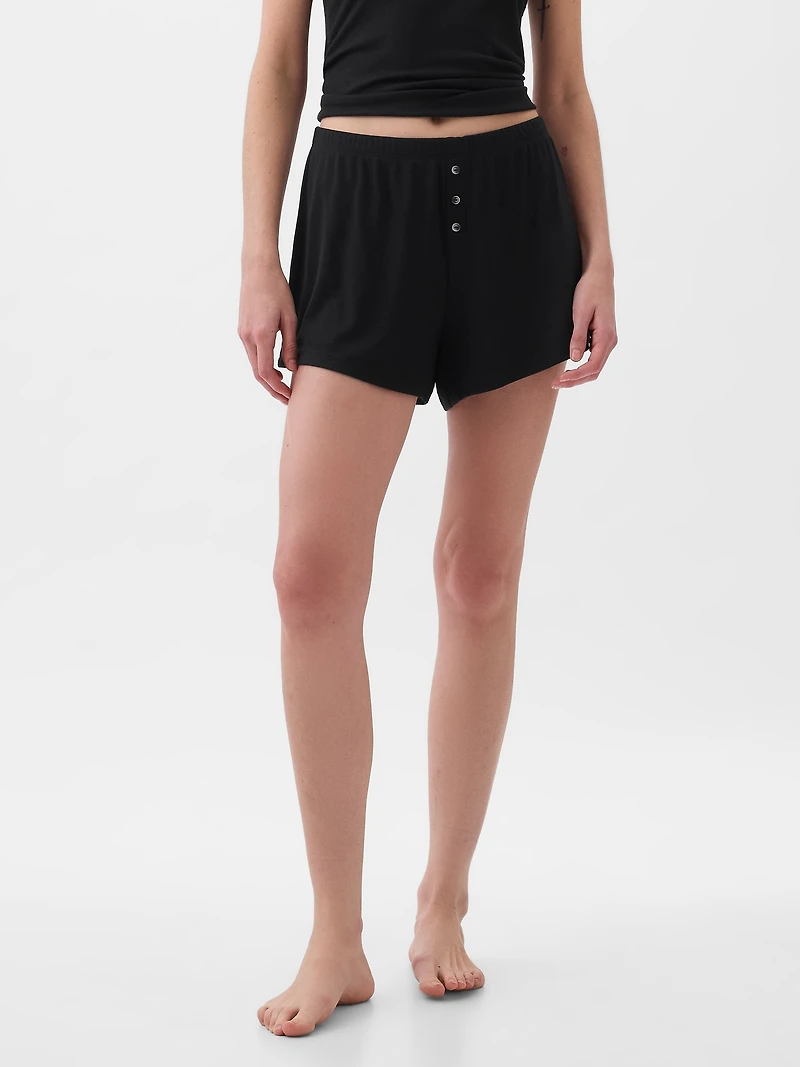 Mini Rib Relaxed PJ Shorts