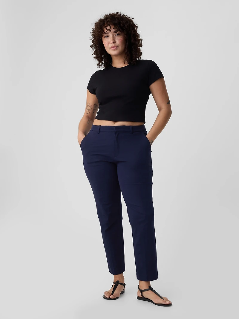 Mid Rise BiStretch Slim Ankle Pants