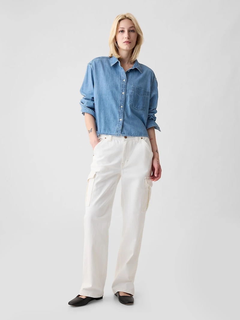 Denim Crop Shirt