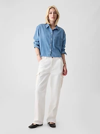 Denim Crop Shirt