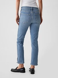Mid Rise Split-Hem Vintage Slim Jeans