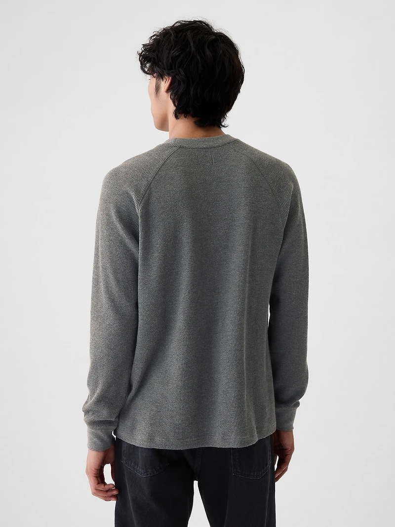 Waffle-Knit Raglan T-Shirt