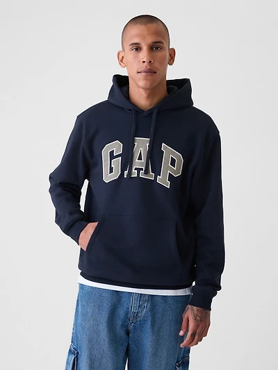 Chandail à capuchon VintageDoux avec logo incurvé pour Adulte