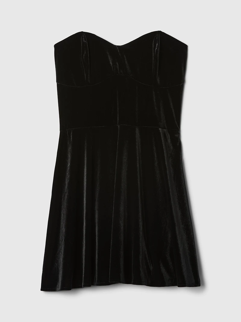 Strapless Velvet Mini Dress