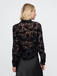 Recycled Velvet Crop Shirt