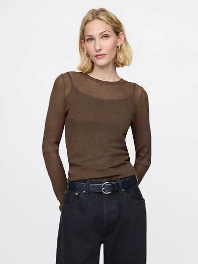 Sheer Rib Sweater