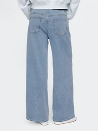 Mid Rise Knit Easy Baggy Jeans