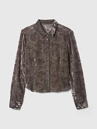 Recycled Velvet Crop Shirt