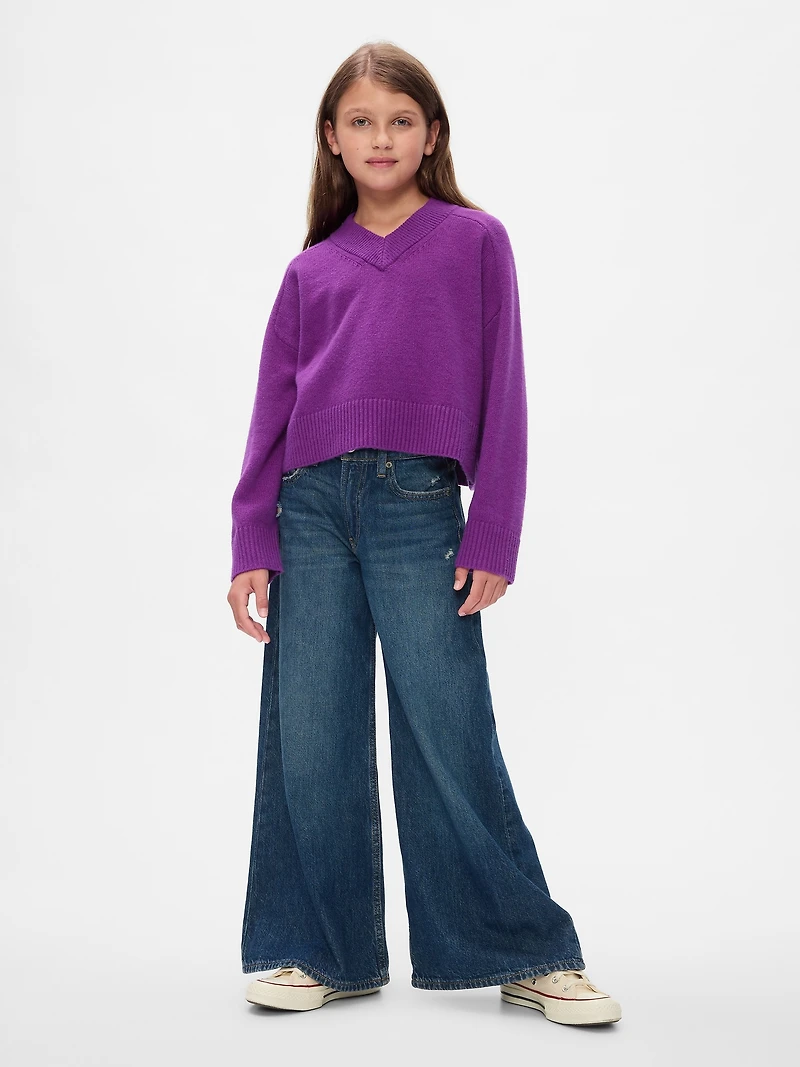 Kids CashSoft Oversized V-Neck Sweater