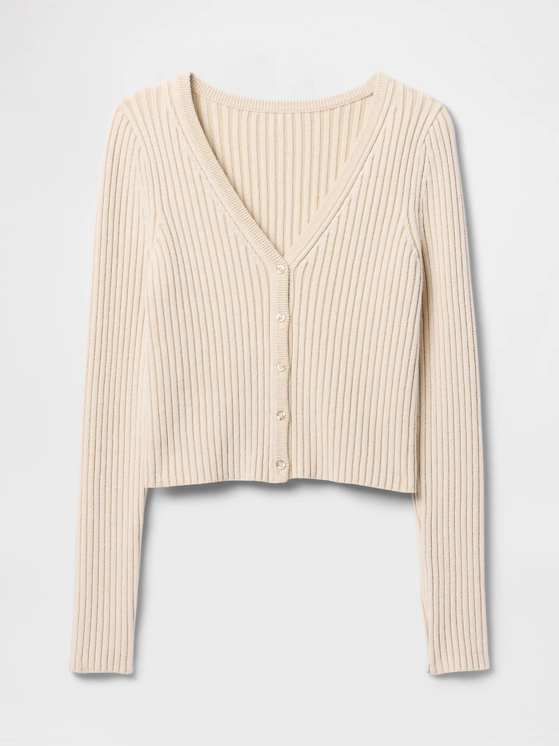 Plaited Rib Crop Cardigan