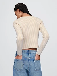 Plaited Rib Crop Cardigan