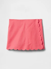 Kids Linen-Cotton Scalloped Wrap Skort