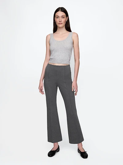 High Rise Double Knit Crop Kick Pants