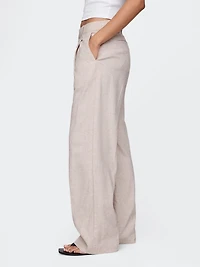 365 Low Rise Linen-Blend Trousers
