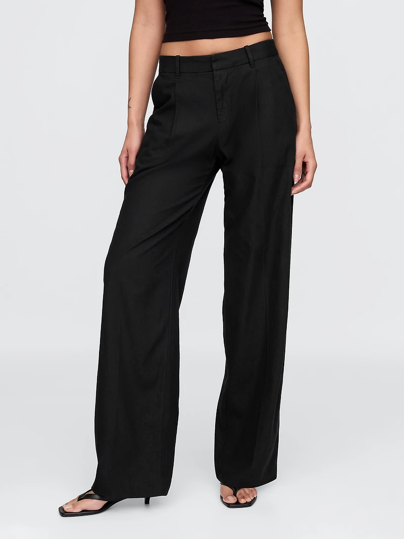 365 Low Rise Linen-Blend Trousers