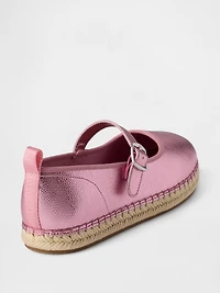 Kids Metallic Mary Jane Espadrilles