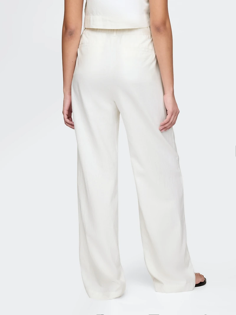 365 High Rise Linen-Blend Trousers