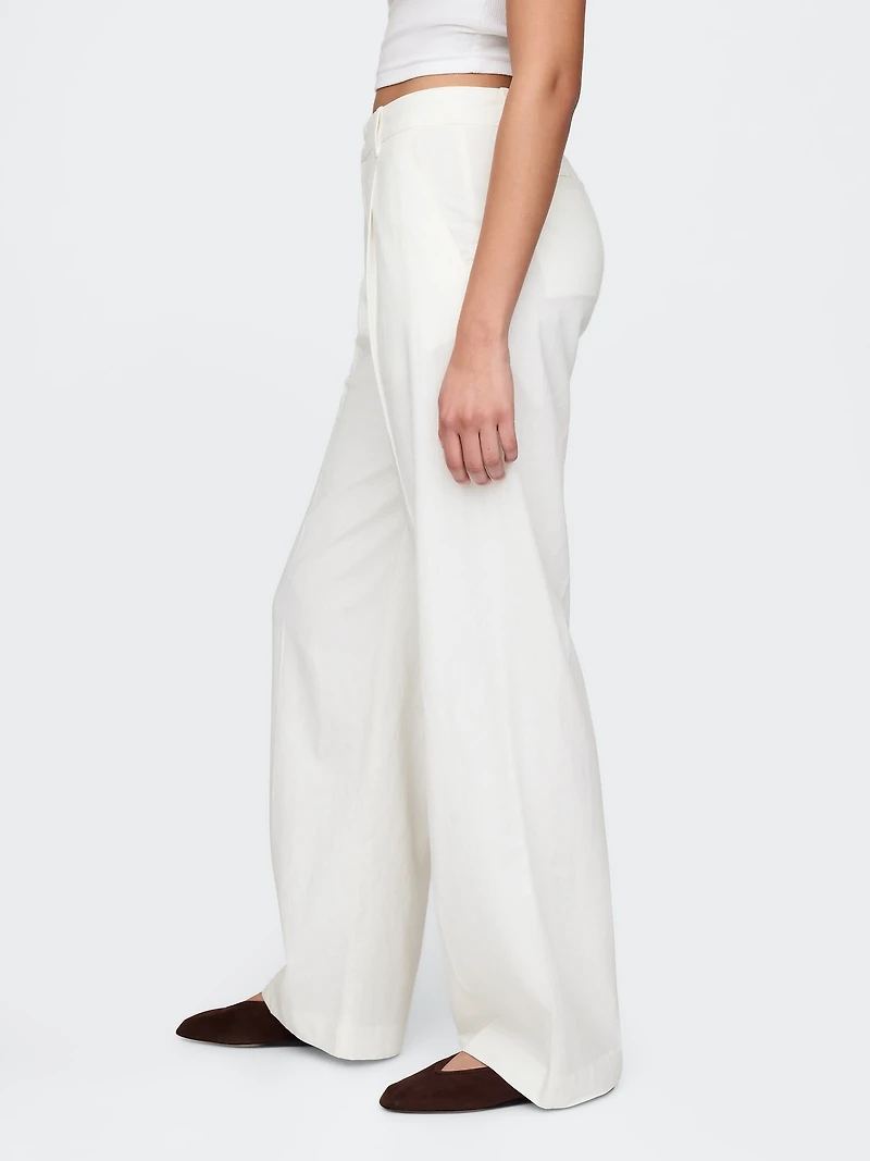 365 Low Rise Linen-Blend Trousers