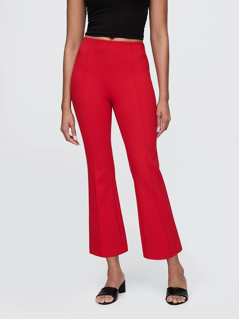 High Rise Double Knit Crop Kick Pants