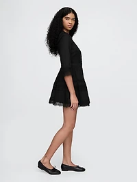 Lace-Trim Mini Dress