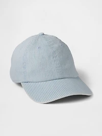 Casquette de baseball en denim à fines rayures