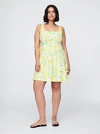 Linen-Blend Mini Dress