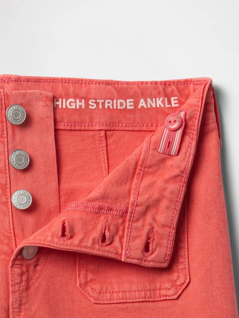 Kids High Rise Stride Wide-Leg Ankle Jeans