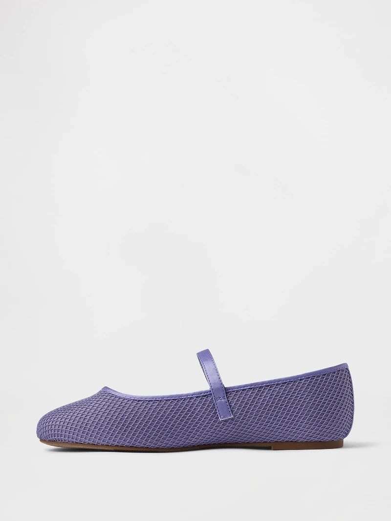 Kids Mesh Mary Jane Flats