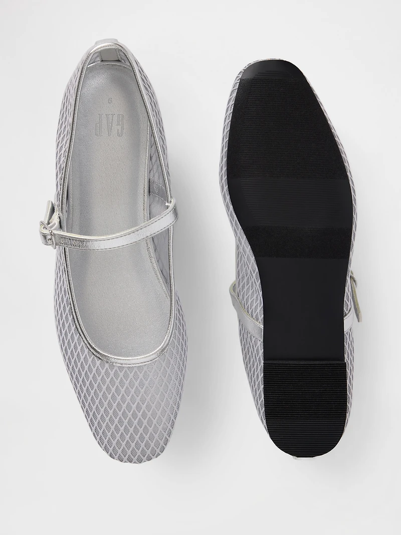 Mesh Mary Jane Flats