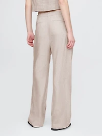 365 High Rise Linen-Blend Trousers