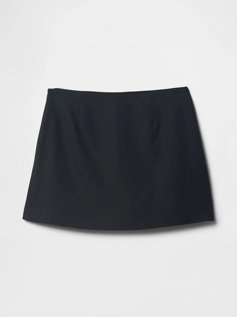 Linen-Blend Mini Skort