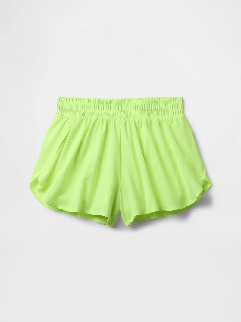 Kids Quick-Dry Butterfly-Hem Run Shorts