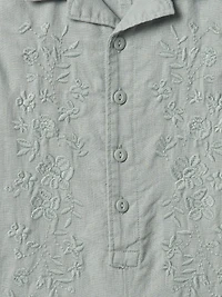 Baby Linen-Cotton Cabana Shorty One-Piece