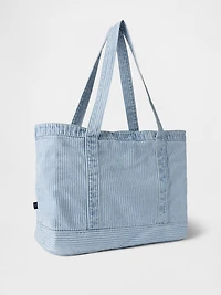 Denim Stripe Tote Bag