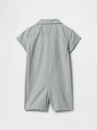 Baby Linen-Cotton Cabana Shorty One-Piece