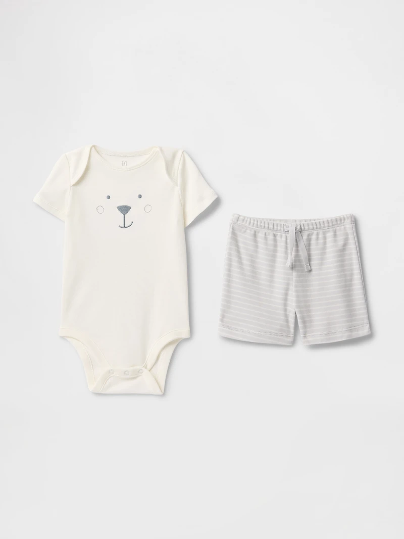 Baby Supima® Bear Bodysuit Outfit Set