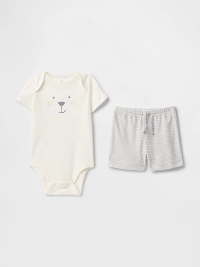 Baby Supima® Bear Bodysuit Outfit Set