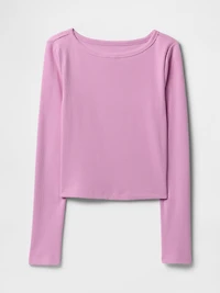 Heavyweight Rib Boatneck Crop T-Shirt