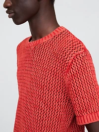 Crochet Mesh Crewneck T-Shirt