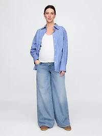 Maternity True Waistband Full Panel UltraSoft Baggy Jeans